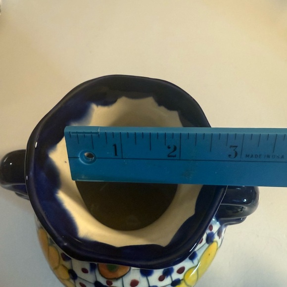 TALAVERA Mexican Pottery Vase Vessel Double Handle Folk Art - Picture 8 of 8